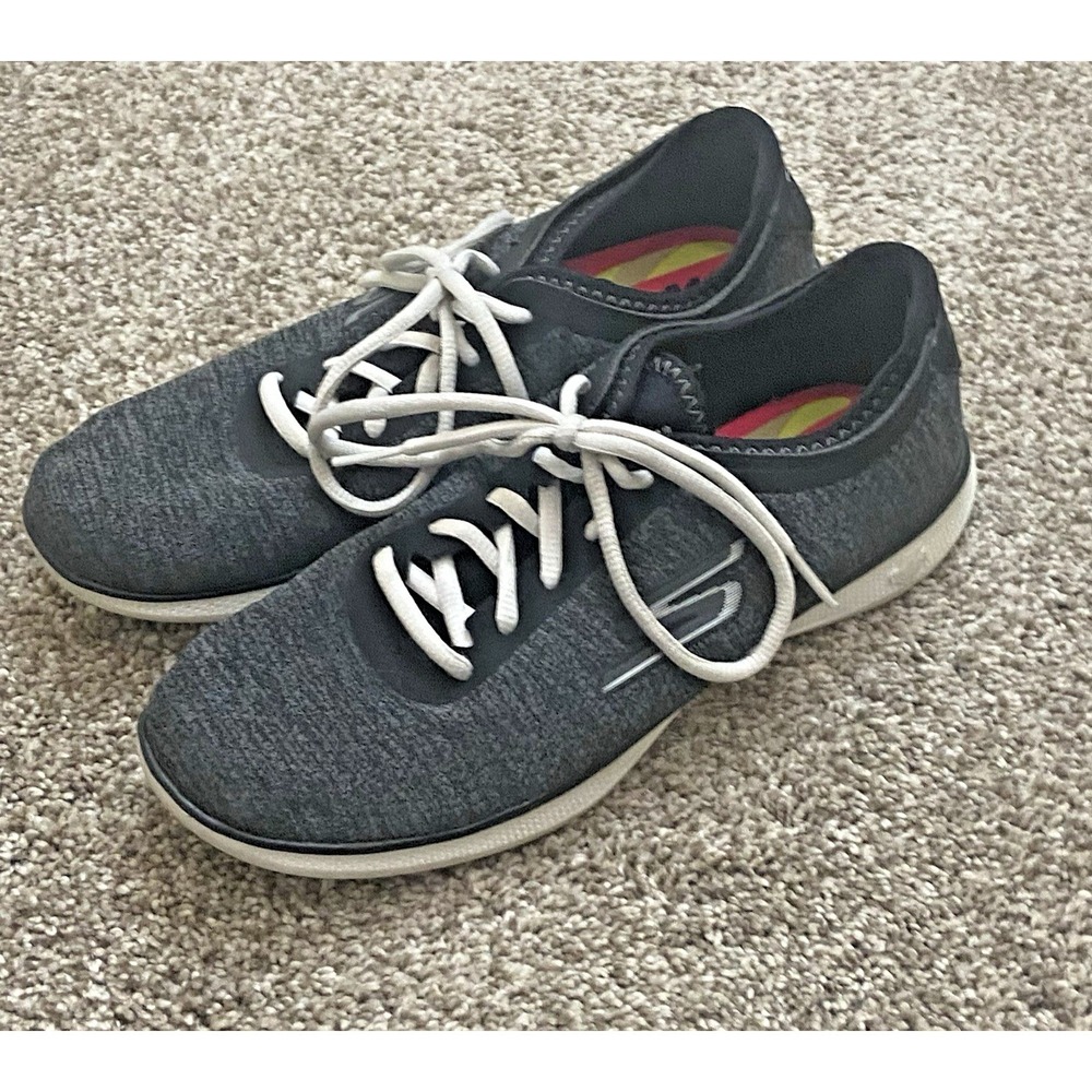 Skechers Sneakers Women 8.5 Shoes Gray Mesh Goga Max Go Step Lite